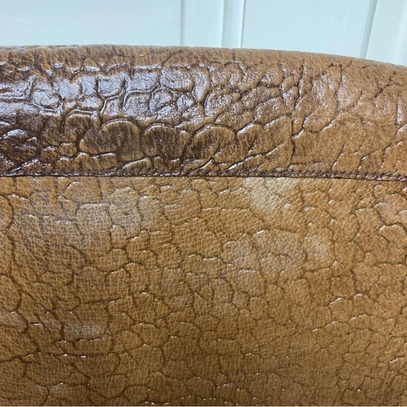 Vintage Leather Western Style Shoulder Bag Brown Hippie Boho Tassel 70s Stiff - Picture 5 of 7